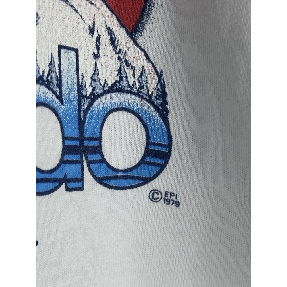 Vintage 1979 Colorado Denver Sweatshirt Raglan Mountain Graphic Crewneck 70s - Picture 4 of 12